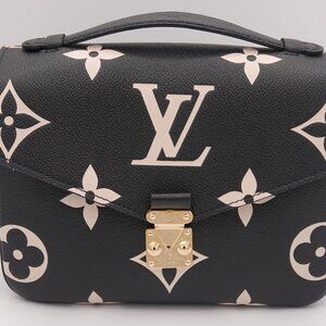 Louis Vuitton Empreinte Giant Monogram Pochette Metis Black Beige